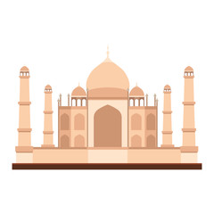 taj mahal india iconic building over white background. vector illustration