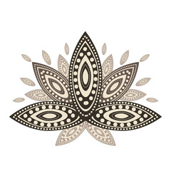 ornamental Lotus flower, ethnic indian art over white background. vector illustration