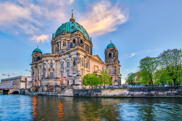 Fototapeta na wymiar Berlin Cathedral with a nice sky in Berlin, Germany