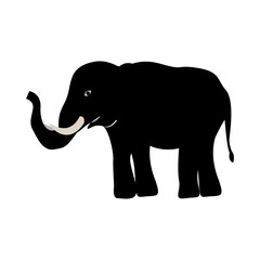 Elephant icon. Animal and nature theme. Silhouette and isolated design. Vector illustration