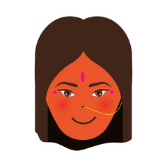 beautiful indian woman smiling  over white background. vector illustration