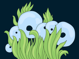 Fiction plants, vector illustration