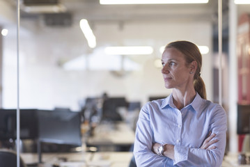 portrait of casual business woman at office