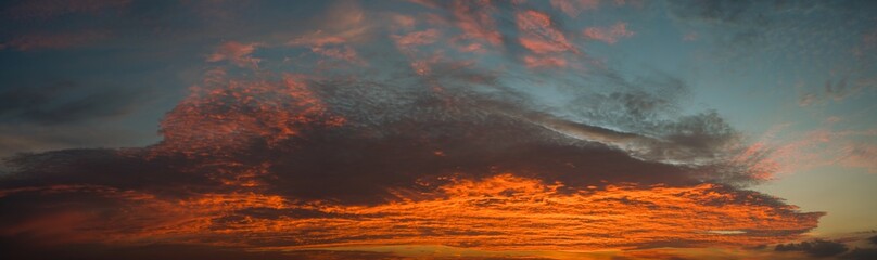 Panorama of a twilight sky Beauty Evening colorful clouds - sunlight with dramatic sky

