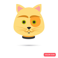 Cat muzzle color icon. Flat design. Pet shop theme