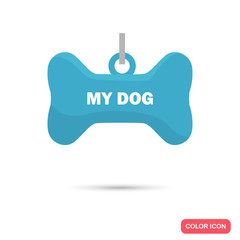 Dog medallion color icon. Flat design. Pet shop theme