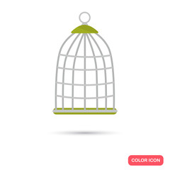 Bird cage color icon. Flat design. Pet shop theme