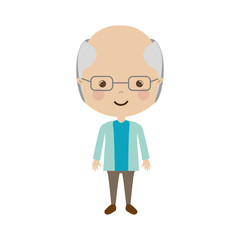 cartoon old man smiling with beautiful clothes over white background. vector illustration