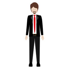 cartoon man smiling with executive clothes over white background. vector illustration