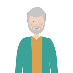 cartoon old man smiling with beautiful clothes over white background. vector illustration