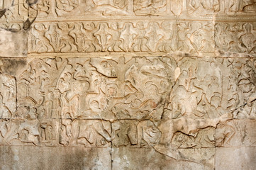 A Bas-Relief Statue of Khmer Culture