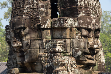 Fototapeta na wymiar Buddha faces of Bayon temple