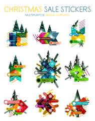 Vector Geometric Christmas Sale Stickers