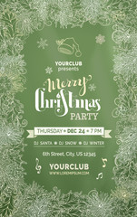 Chalk Merry Christmas party template.