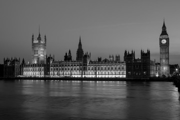 Big Ben with the Houses of Parliament at night. London, UK - 125917715