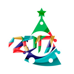 2017 Christmas and New Year Geometric Banner
