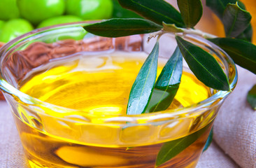 Olive oild and fresh olives