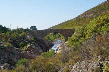 Fototapeta na wymiar Bridge made of stone in fango valley