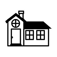 Home building icon. silhouette of house architecture and real estate theme. Isolated design. Vector illustration