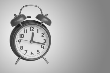 retro alarm clock , black and white tone