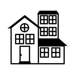Home building icon. silhouette of house architecture and real estate theme. Isolated design. Vector illustration