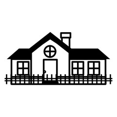 Home building icon. silhouette of house architecture and real estate theme. Isolated design. Vector illustration