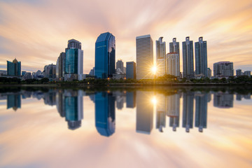 Sunrise scence of Bangkok Panorama