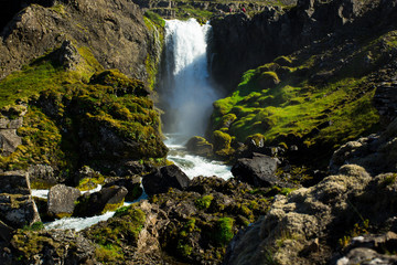 Fototapeta na wymiar Dynjandi waterfall, West Fjords Iceland.
