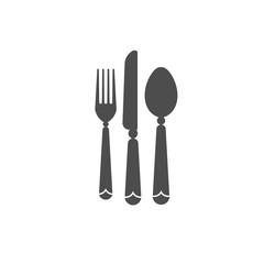 eat  logo with spoon knife and fork icon ,template logo for restaurants, cafe, fast food