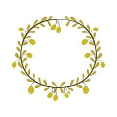 wrench with olive plant food fruit oil organic natural vector isolated illustration