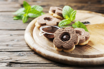 Homemade sweet cookie with chocolate