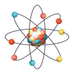 Atom icon. Chemistry science and nuclear theme. Isolated design. Vector illustration