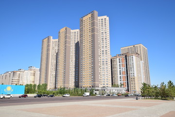 Modern residential building in Astana, capital of Kazakhstan