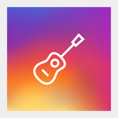 Acoustic guitar icon vector, clip art. Also useful as logo, web UI element, symbol, graphic image, silhouette and illustration.