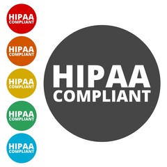HIPAA - Health Insurance Portability and Accountability Act icons set 