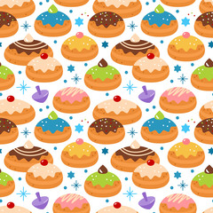 Hanukkah jewish holiday seamless pattern background for graphic