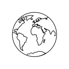 Planet icon. Earth world globe and continent theme. Isolated design. Vector illustration