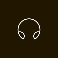 Headphone icon vector, clip art. Also useful as logo, web UI element, symbol, graphic image, silhouette and illustration.