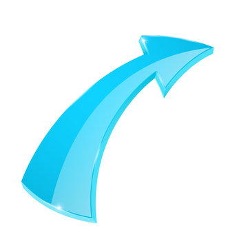 Blue arrow. 3d icon