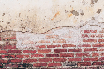 Old brick and cement wall texture for background use