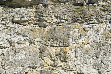 Geological section of sedimentary rocks.