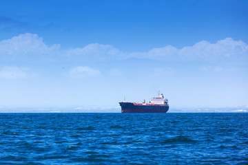 modern tanker in the ocean bay