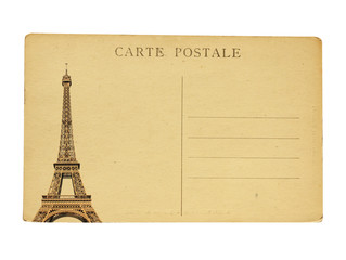 Vintage french post card with famous Eiffel tower in Paris © frenta