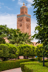 Fototapeta na wymiar Minarett der Koutoubia-Moschee in Marrakesch; Marokko