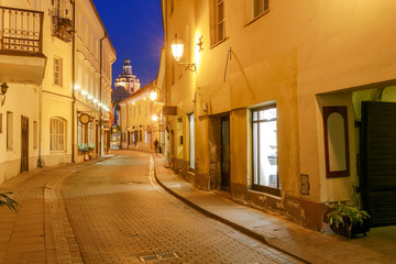Fototapeta na wymiar Vilnius. Night Street.