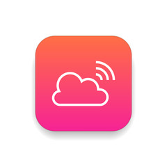 Broadcast icon vector, clip art. Live stream cloud computing. Also useful as logo, square app icon, web UI element, symbol, graphic image, silhouette and illustration.