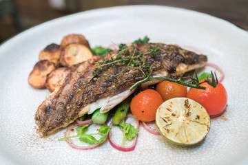 grilled barramundi steak

