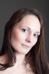 Fototapeta premium girl with blue eyes closeup