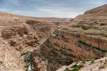 Kidron Valley, a river canyon in Judean desert. Israel