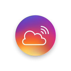 Broadcast icon vector, clip art. Live stream cloud computing. Also useful as logo, circle app icon, web UI element, symbol, graphic image, silhouette and illustration.
